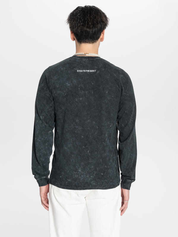 ESSENTIAL LONG SLEEVE - SNOW BLACK WASH (6680492966060)